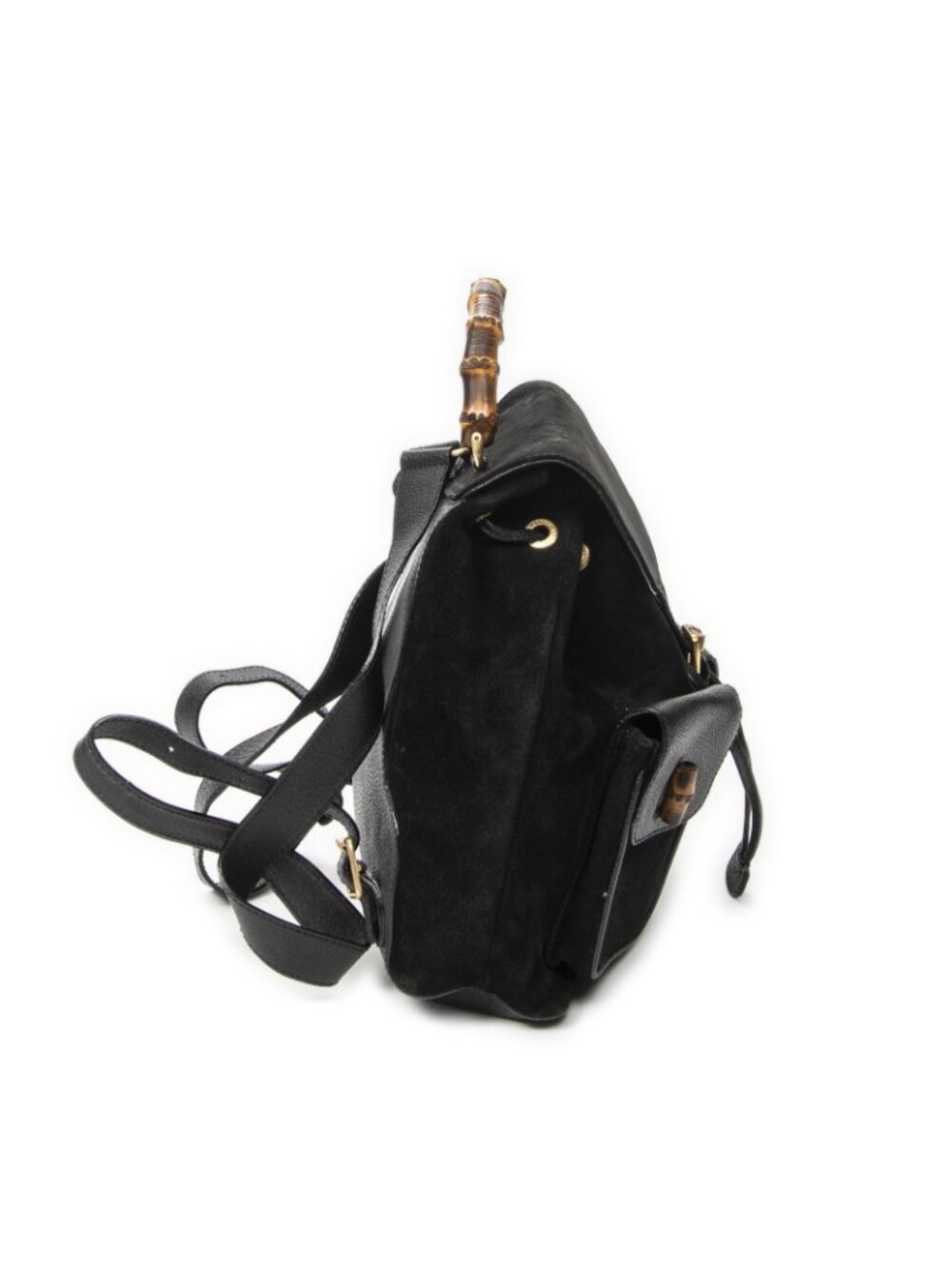 Gucci Rajibanbu Backpack Black Suede Leather - Picture 4 of 10